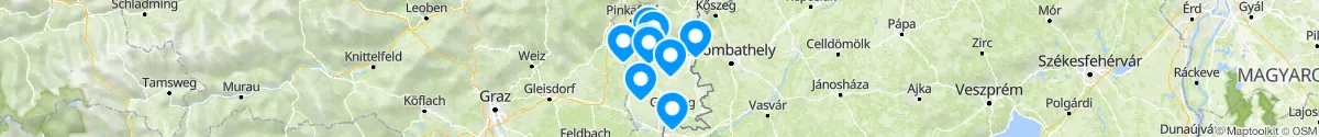 Kartenansicht für Apotheken-Notdienste in der Nähe von Güttenbach (Güssing, Burgenland)